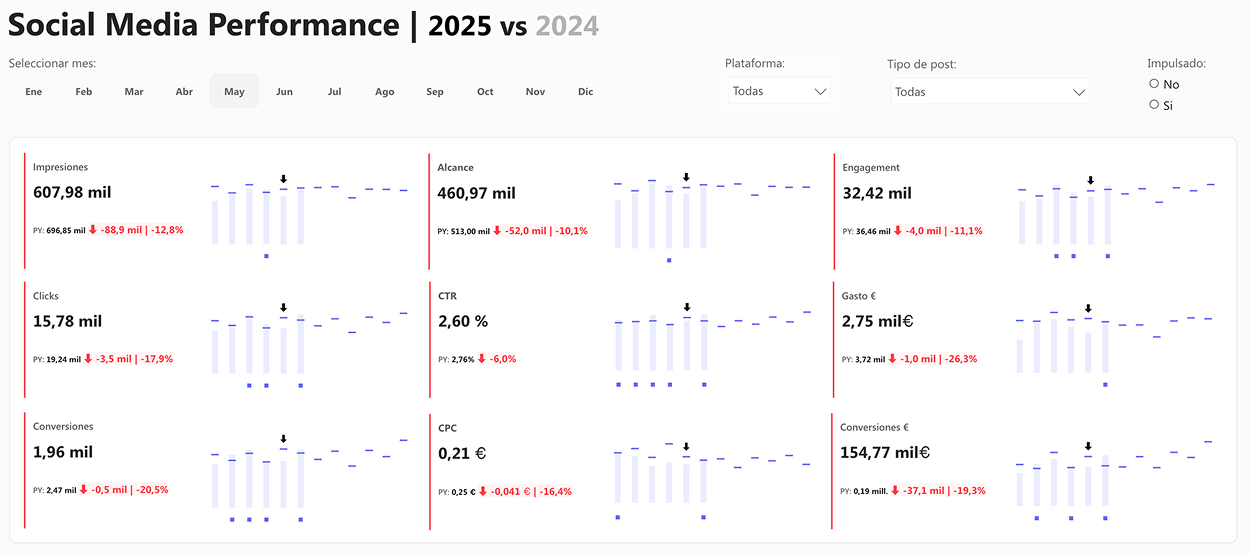 Social Media Performance | 2025 vs 2024 1